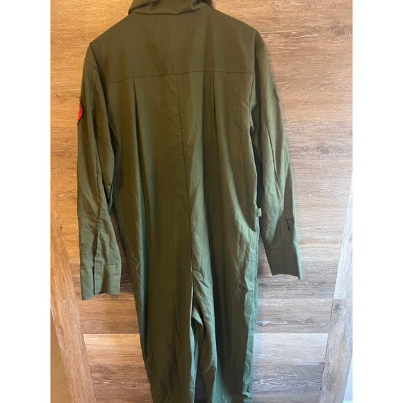 Top gun Marvericks Overalls Full zip Army Green Patches Size Adult Large - Picture 3 of 7
